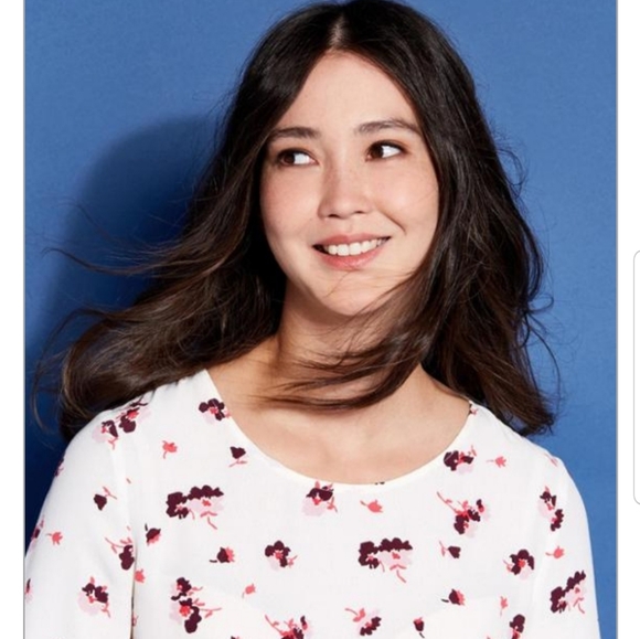 Joules White Pink Floral 3/4 Sleeve Top Size 8 - Picture 2 of 6